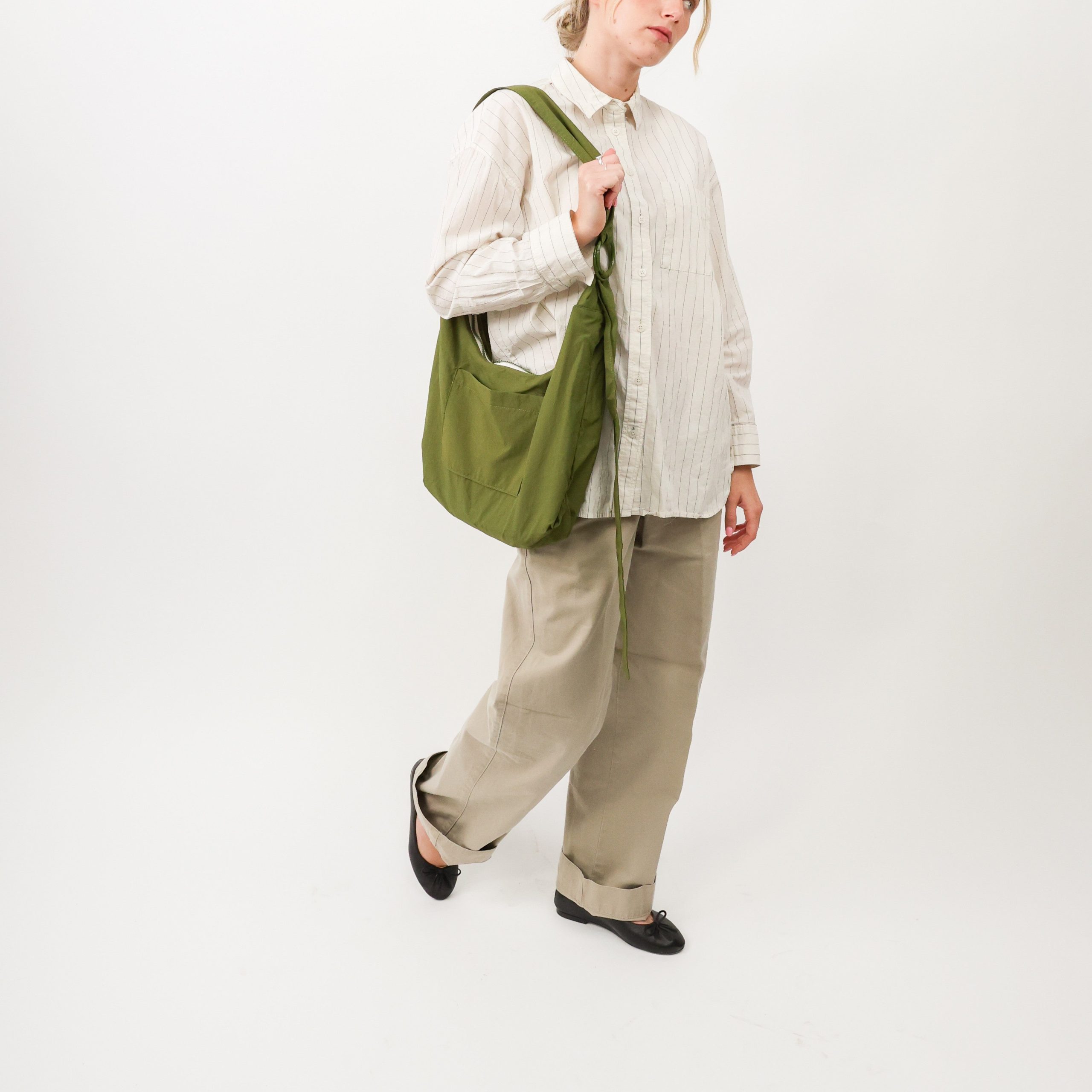 Olive - Small Slouchy Shoulder Bag - Image 7