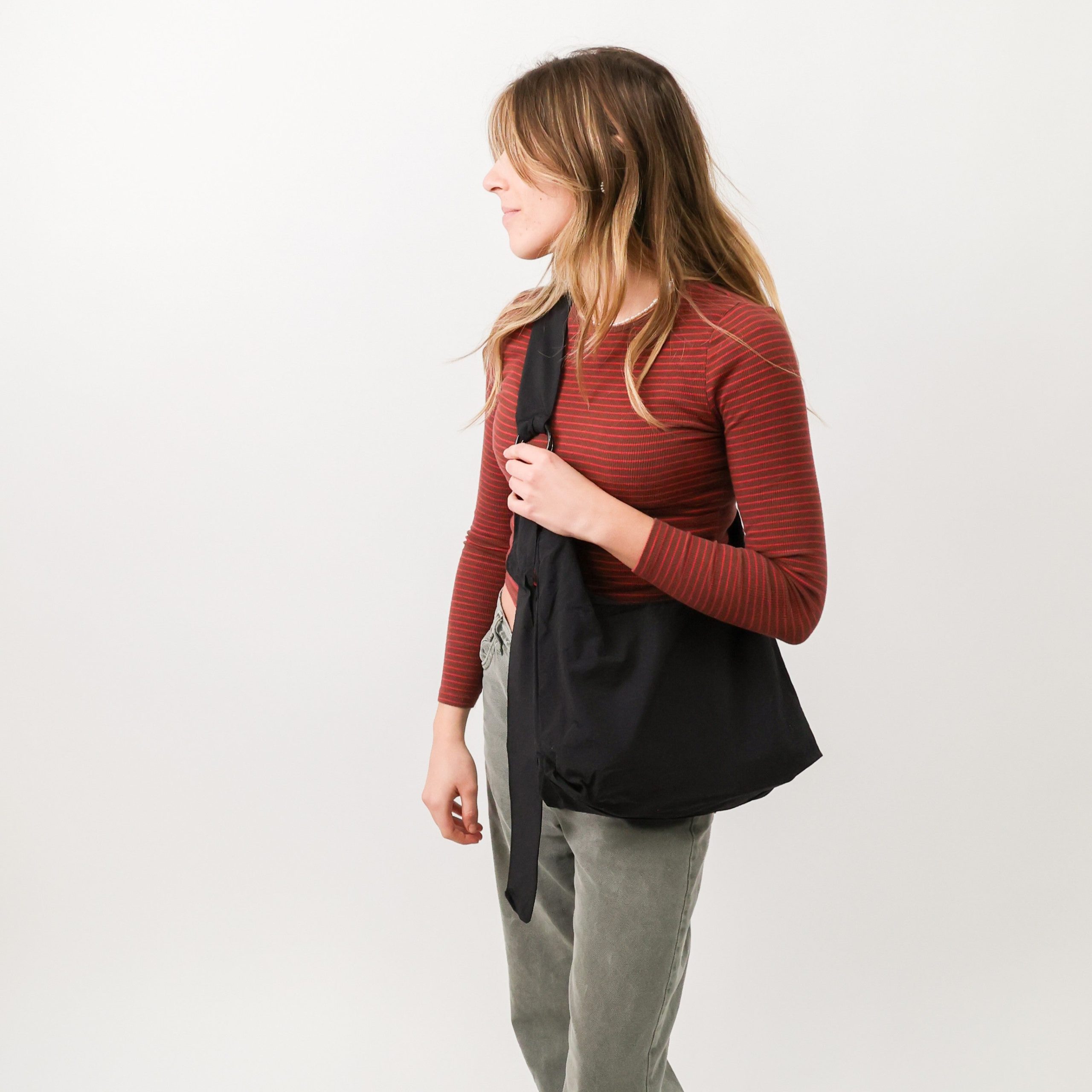 Black - Small Slouchy Shoulder Bag - Image 7