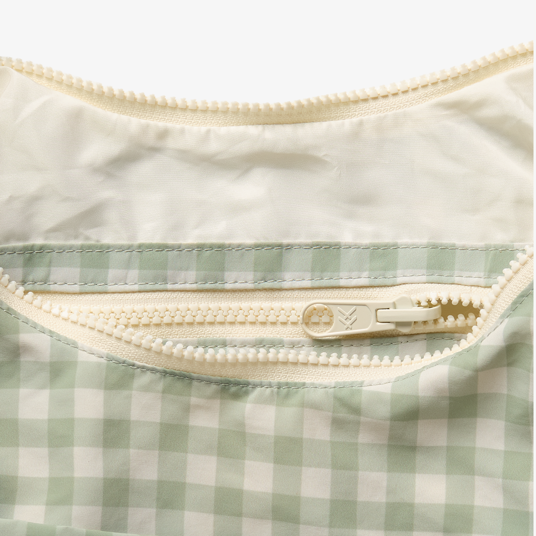 Green Gingham - Small Slouchy Shoulder Bag - Image 5