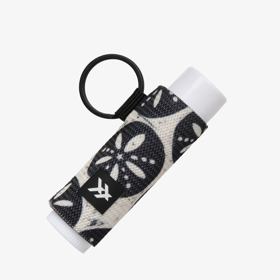 Sand Dollar Black - Chapstick Holder Keychain