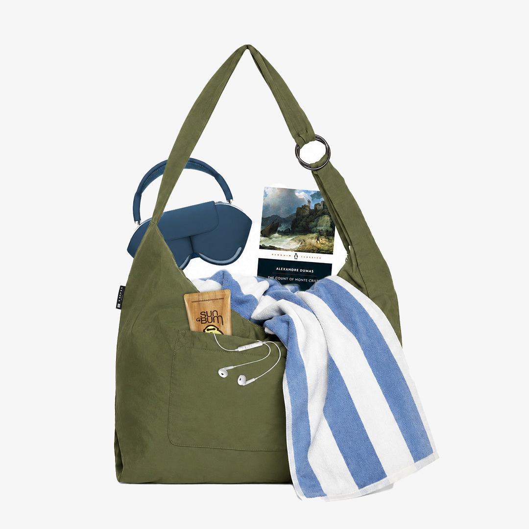 Olive - Large Slouchy Shoulder Bag - Image 2