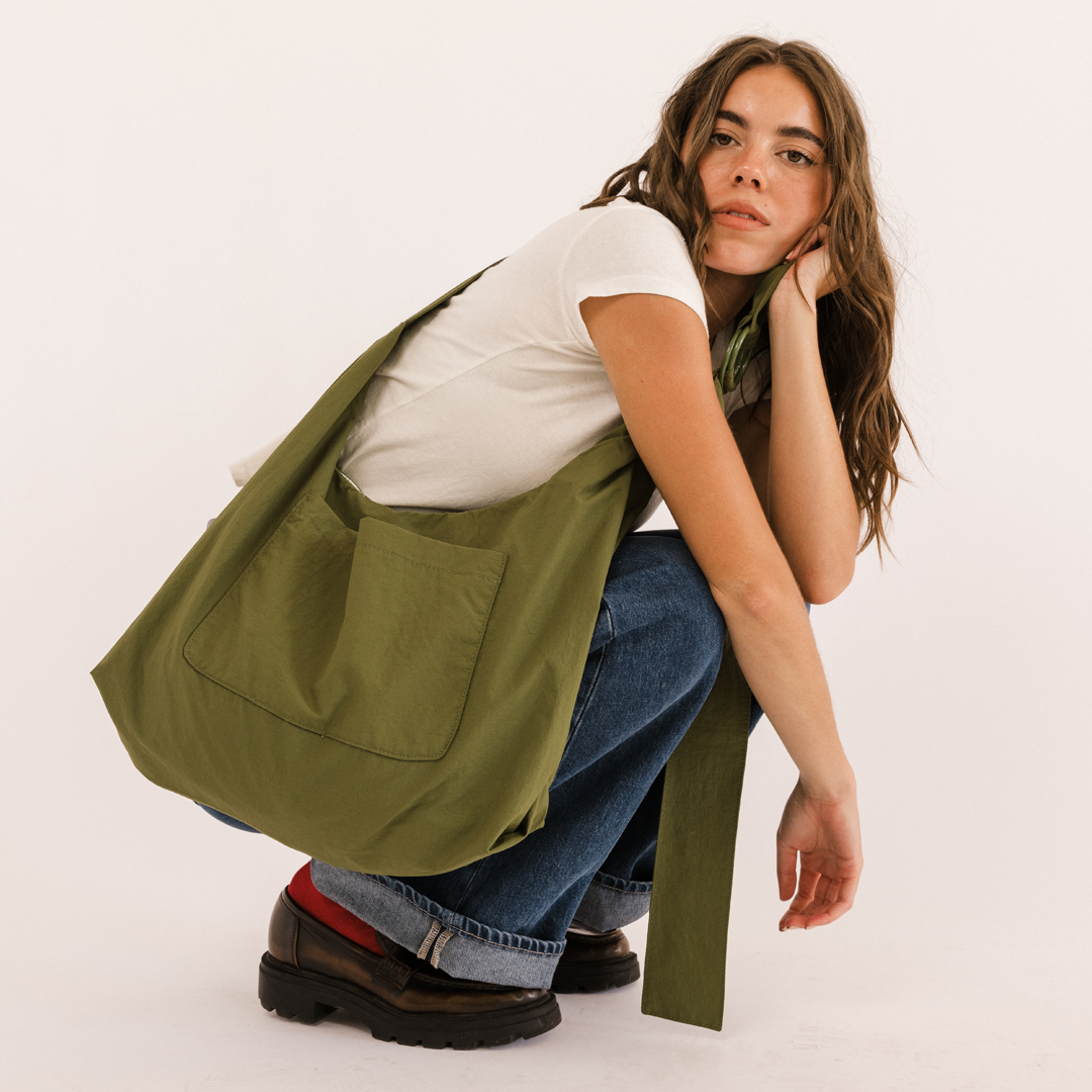 Olive - Large Slouchy Shoulder Bag - Image 7