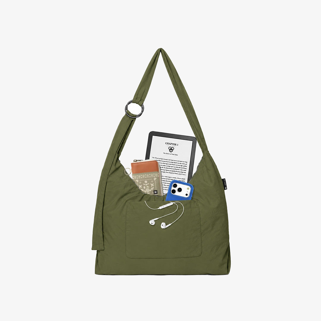 Olive - Small Slouchy Shoulder Bag - Image 2