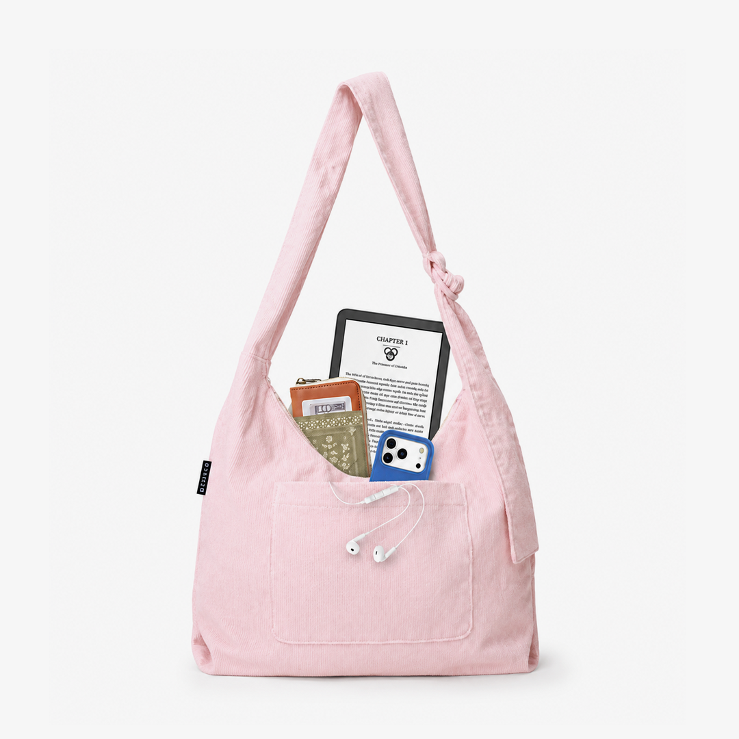 Rose Dust Corduroy - Small Slouchy Shoulder Bag - Image 2