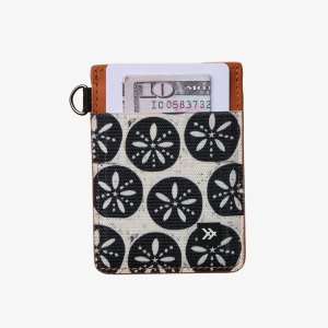 Sand Dollar Black - Vertical Leather Wallet